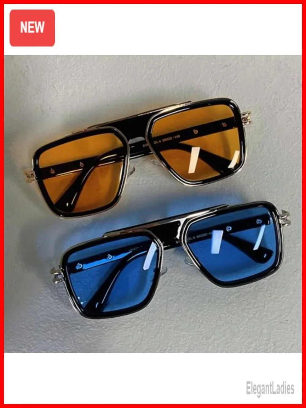Retro Square Metal Frame Sunglasses UV400 Protection